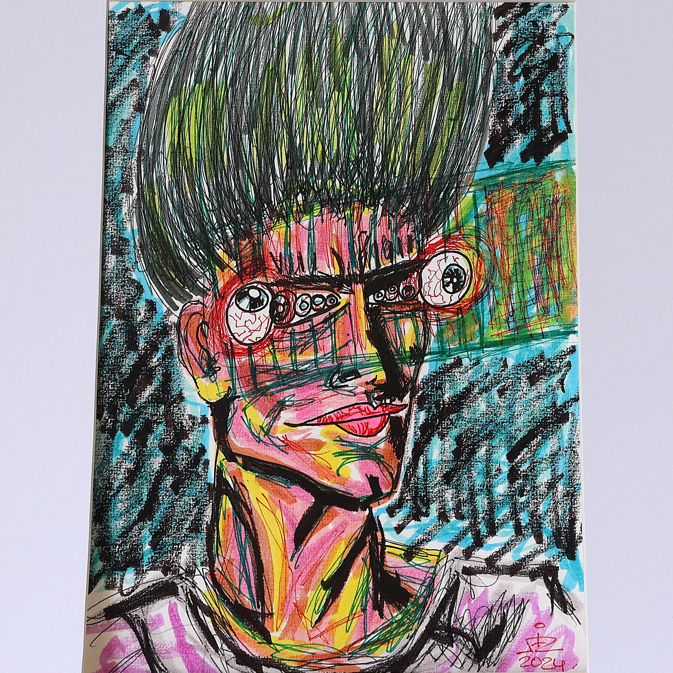 Lady scrutinizing the young stalion